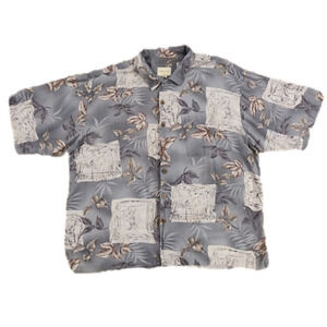 JOSEPH & Feiss Gray Hawaiian Style Button-Up Shirt